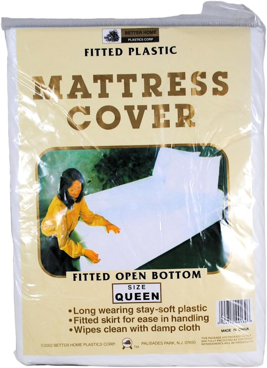 Queen White Waterproof Plastic Mattress Cover