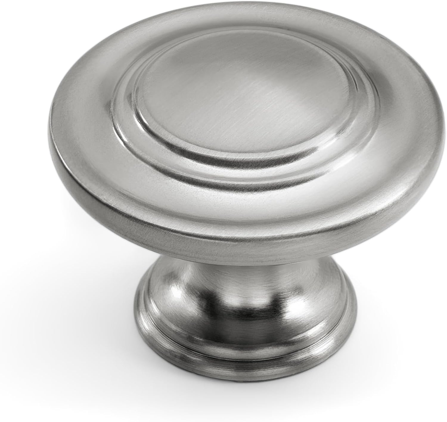 Satin Nickel Round Cabinet Knobs with Mounting Hardware, 1.32 inch