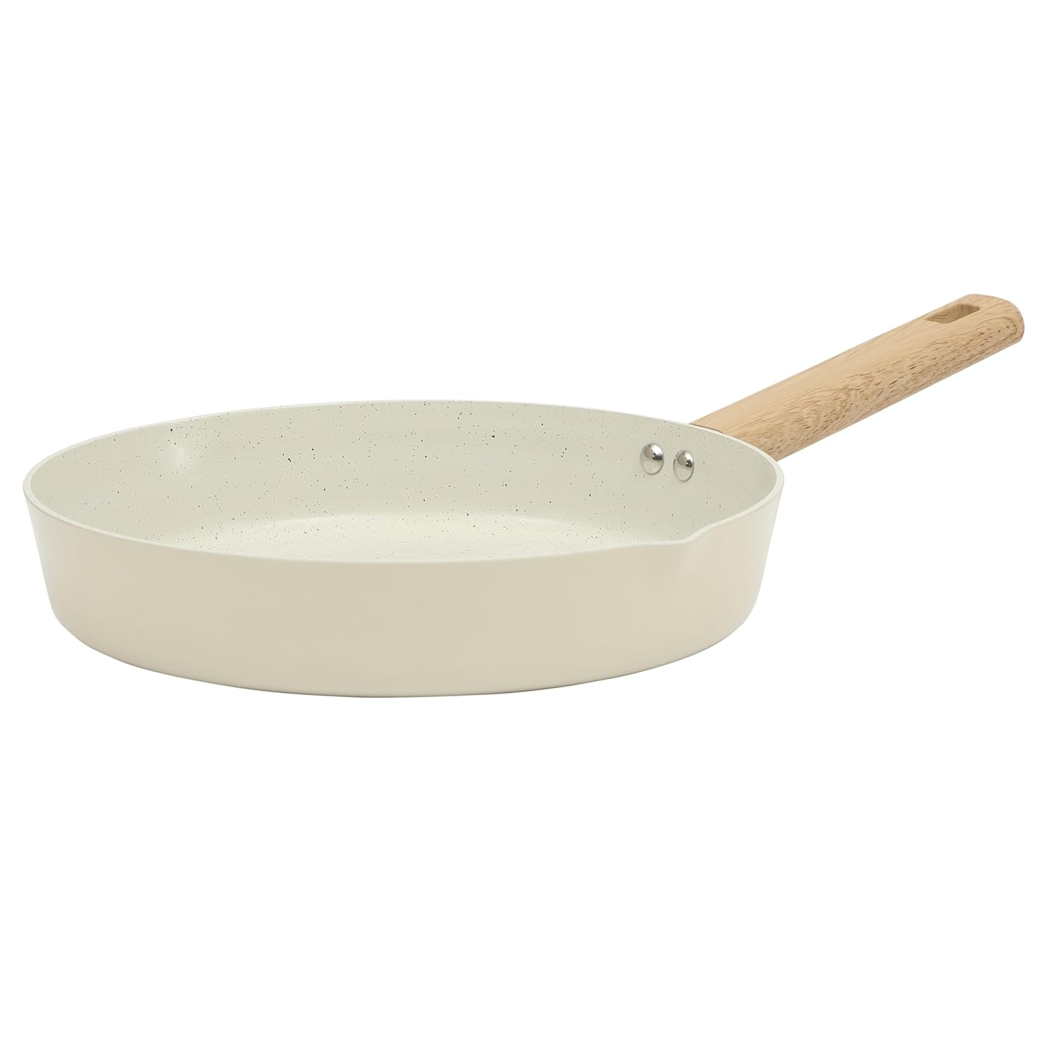 Gibson Home 137732.01 11 in. Marbleton Ceramic Nonstick Aluminum Frying Pan, Cream