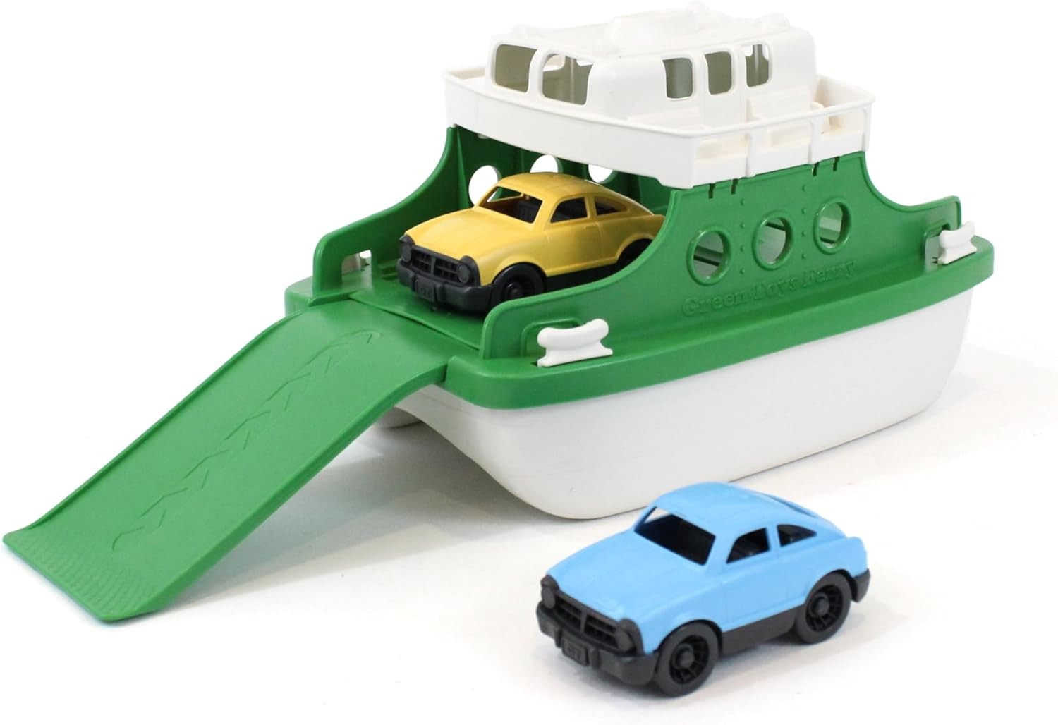 Green Toys Ferry Boat Bathtub Toy, Green/White, for Unisex Child Ages 3+