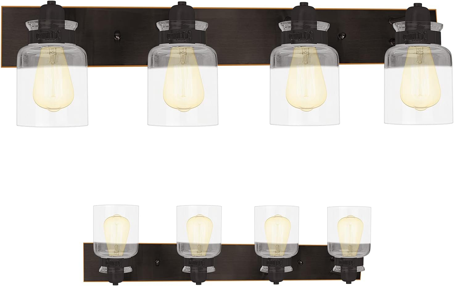 Oiled Rubbed Bronze 4-Light Jelly Jar Vanity Fixture