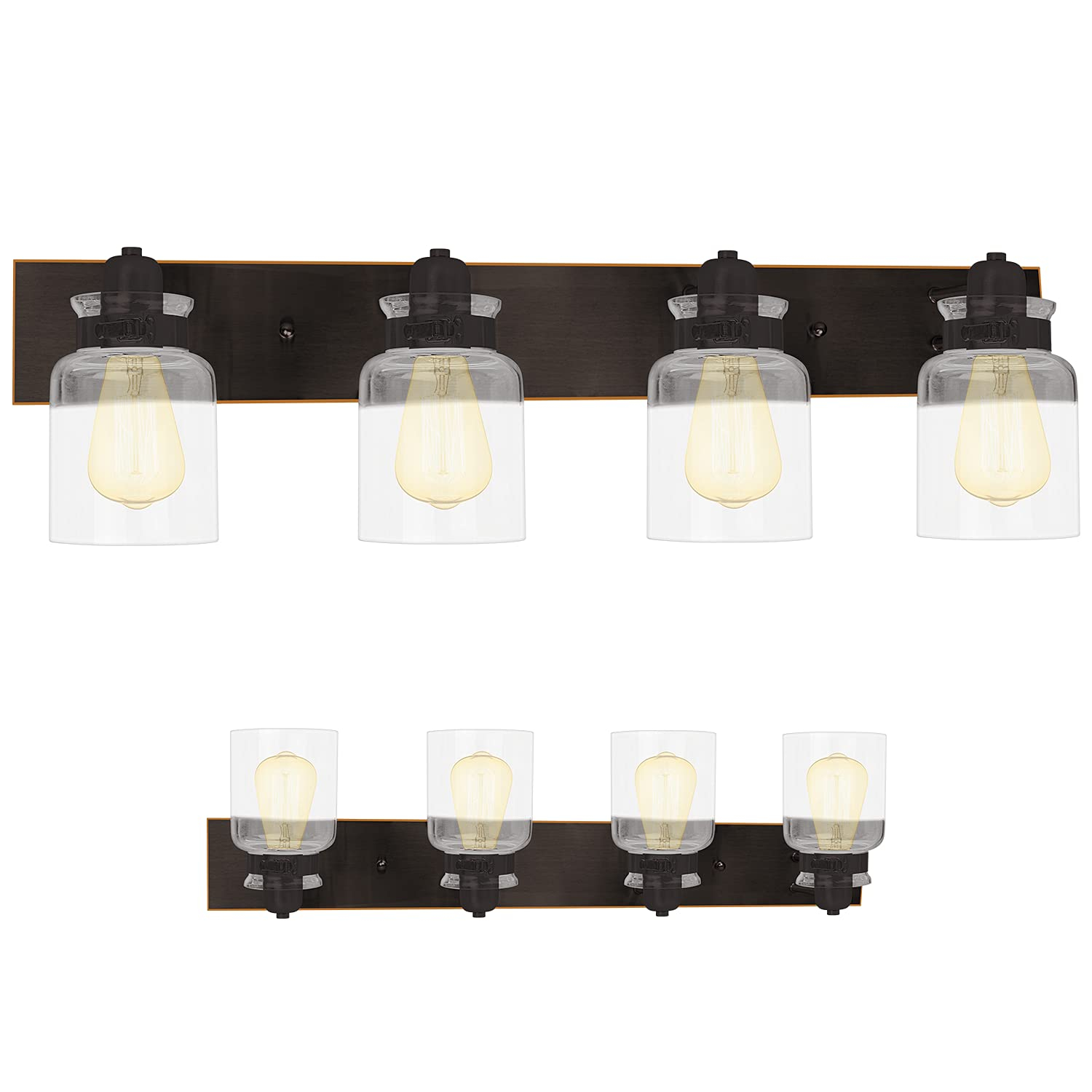 Oiled Rubbed Bronze 4-Light Jelly Jar Vanity Fixture
