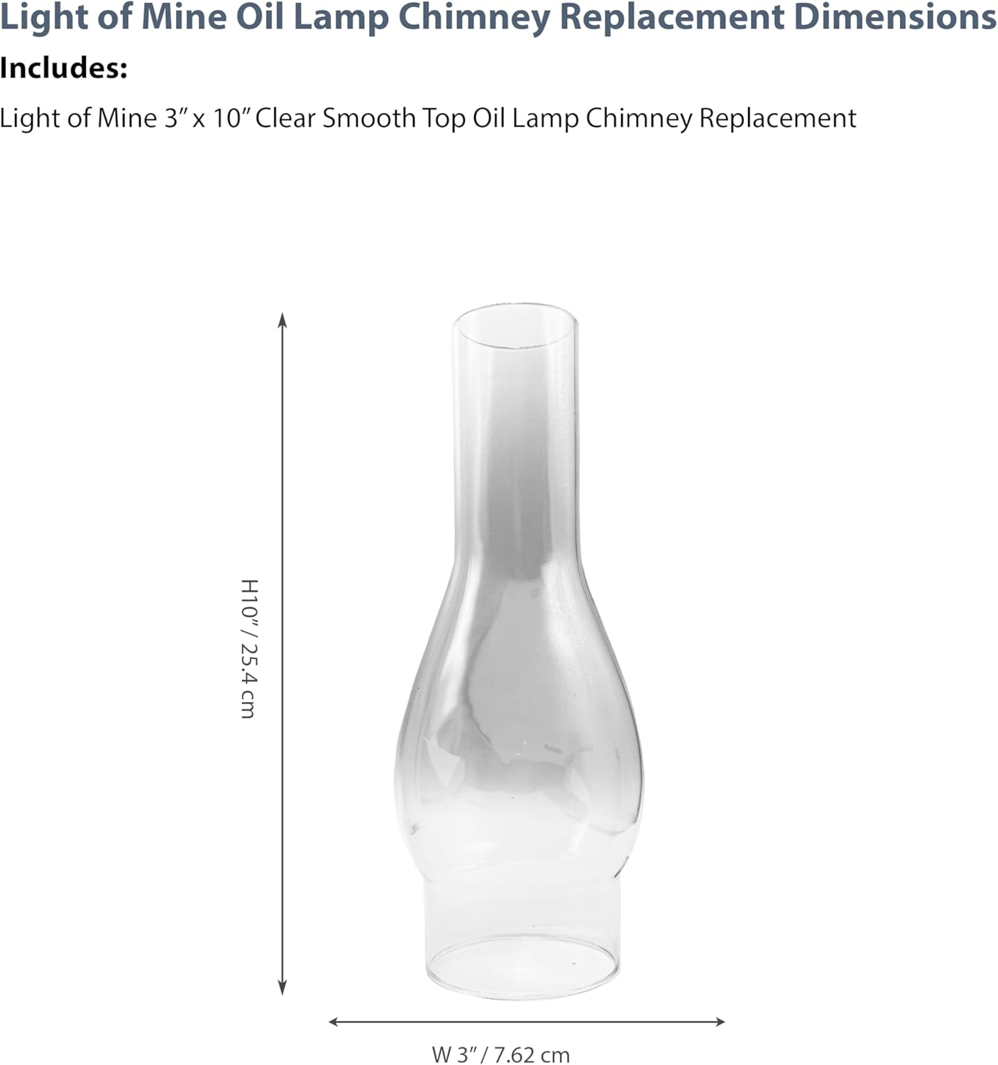 Light of Mine Oil Lamp Replacement Chimneys (3" x 10" Regular)