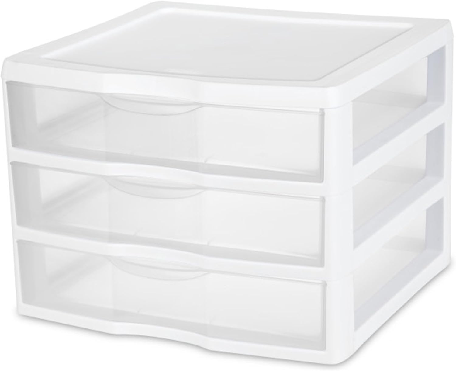 Sterilite 3-Pack 3 Drawer Plastic Storage, Stackable Dresser Organizer Drawers, White