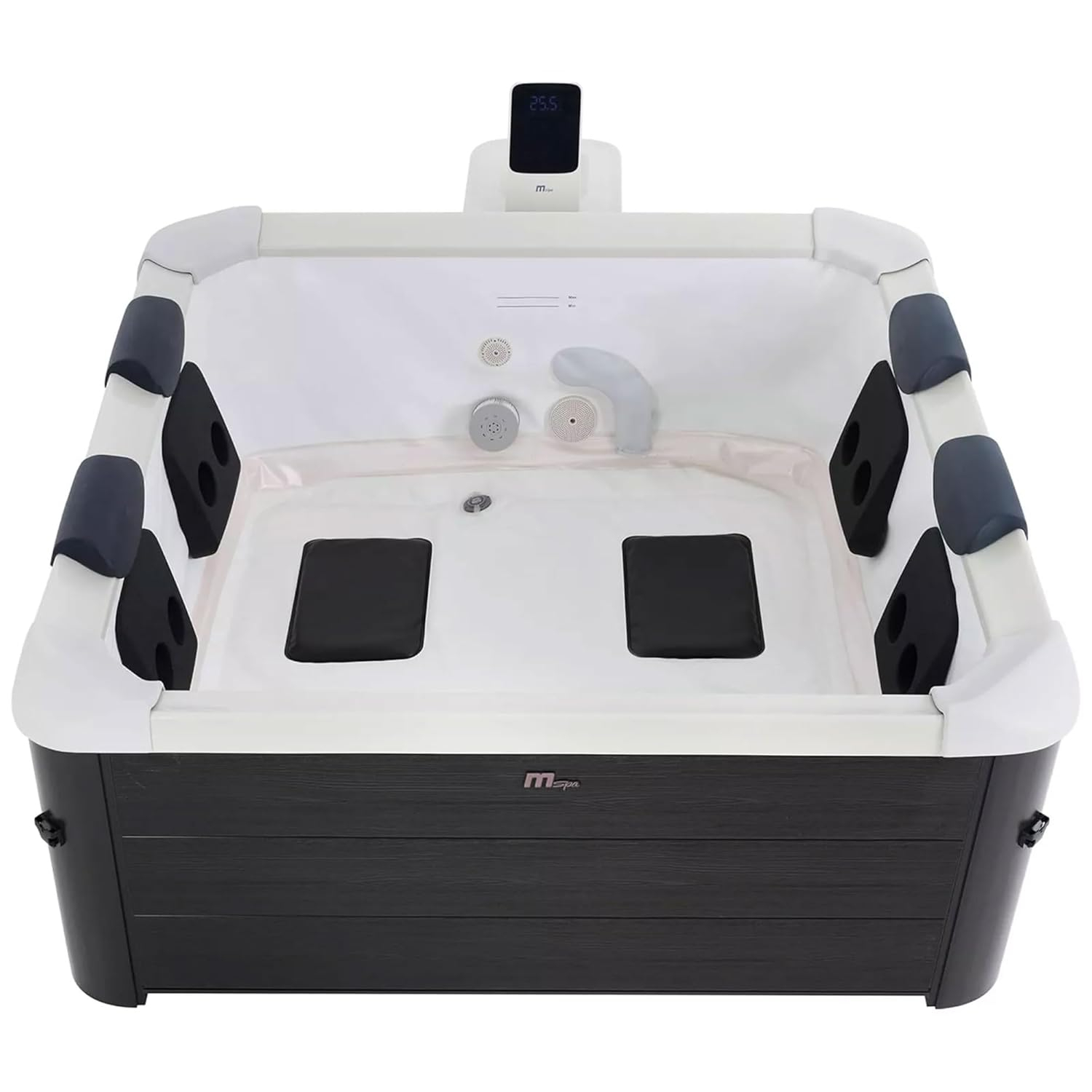 Open Box MSpa Oslo 6 Person Squared Hot Tub w/Hydro Massage Jets & LED Strip