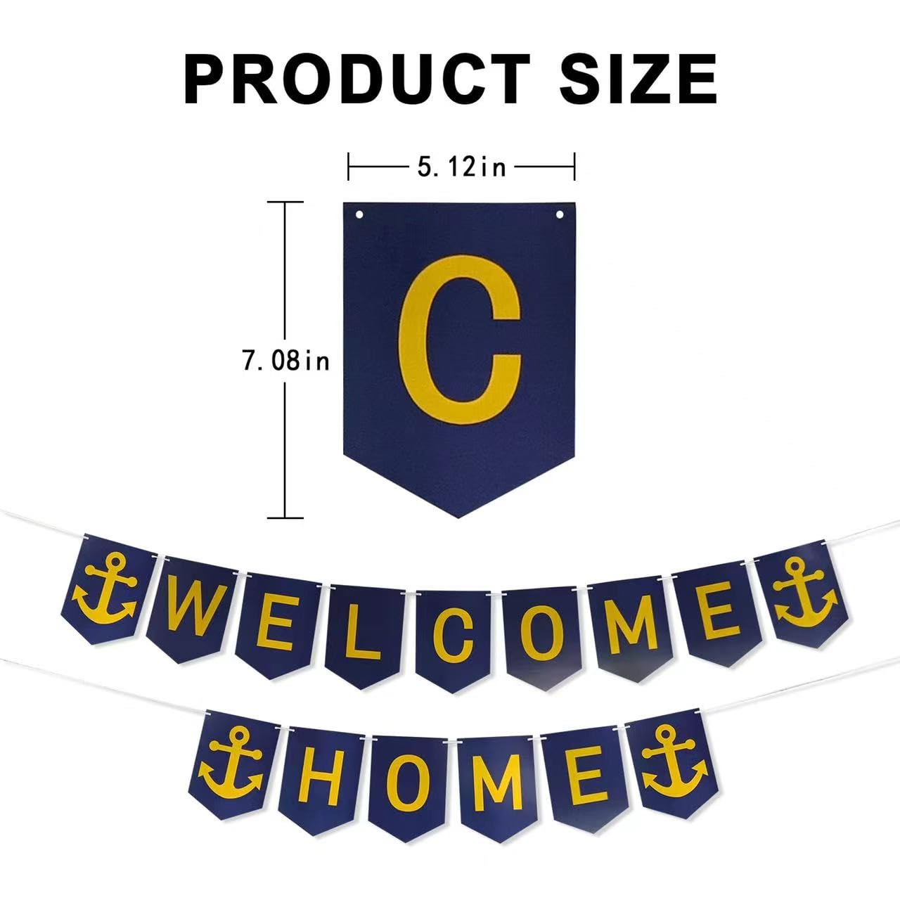 SJJCHU Military Navy Welcome IFF17 Home Banner,Patriotic Navy Deployment Returning Back Naval Soldier Homecoming Party Decoration(Navy)