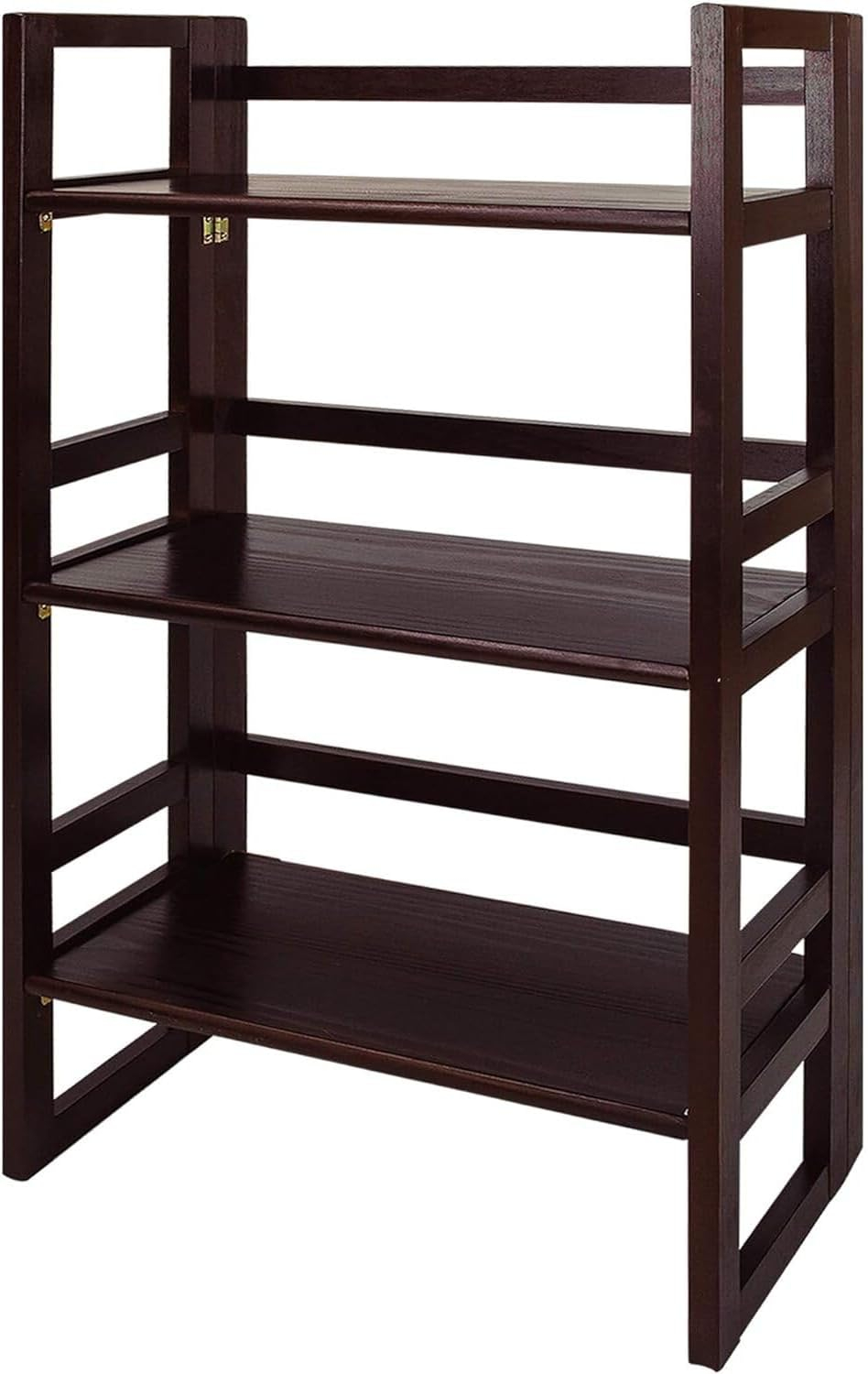 3-Shelf Folding Student Bookcase 20.75" Wide-Espresso