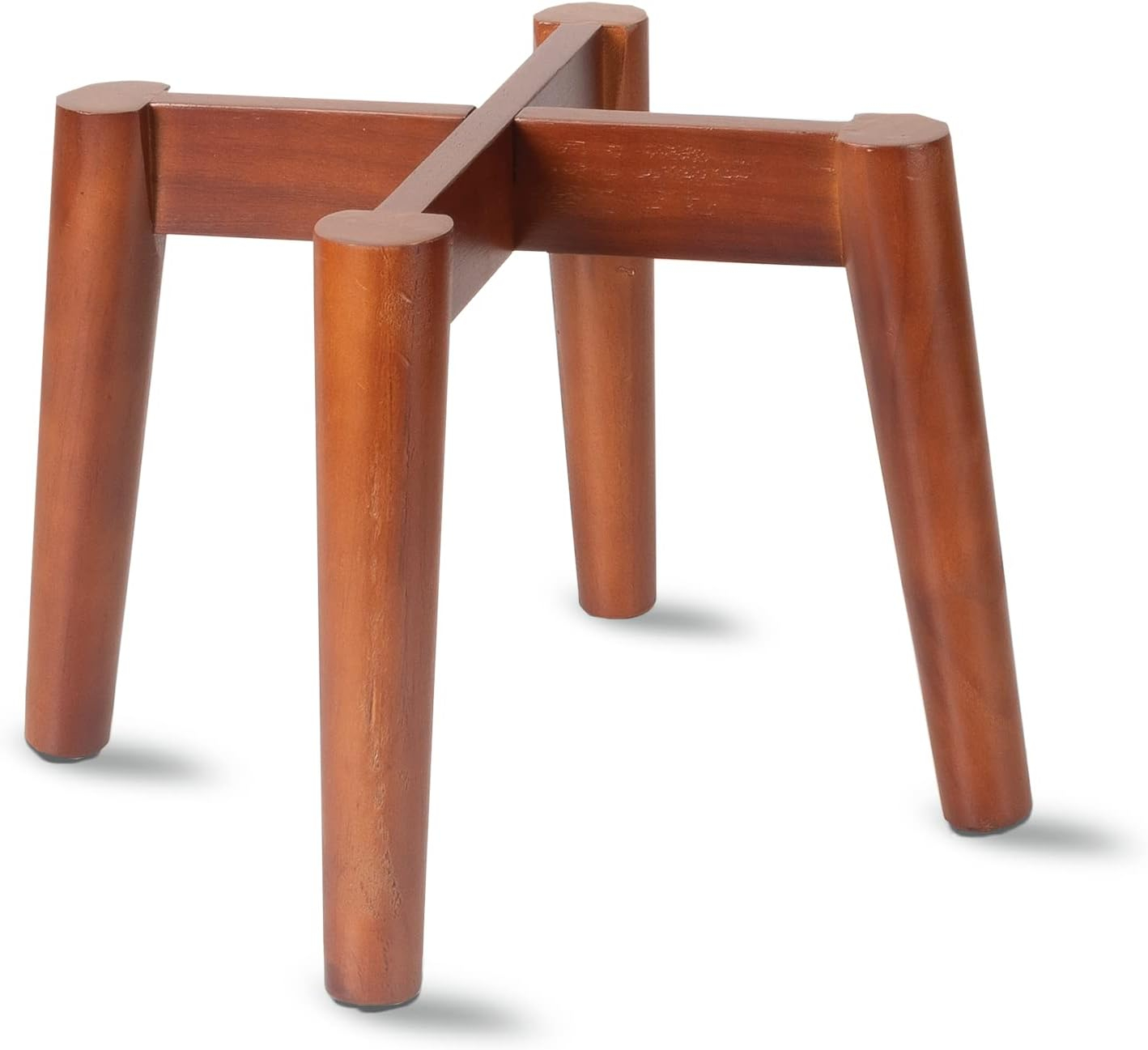 Ilyapa Indoor Plant Stand - Mid Century Modern Floor Planter Stand, 8 Inch Tall, 12 Inch Wide Walnut Stain Pot Riser - Add A Touch Of Mid Century Style To Any Room, Plants Display Rack