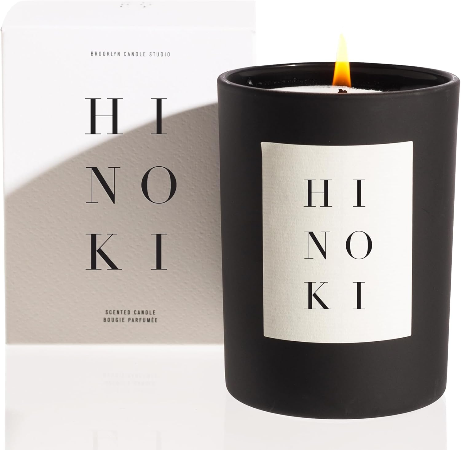 Brooklyn Candle Studio Hinoki Noir Candle - Luxury Scented Candle, Vegan Soy Wax, Hand Poured in The USA, 70 Hour Slow Burn Time - 10oz