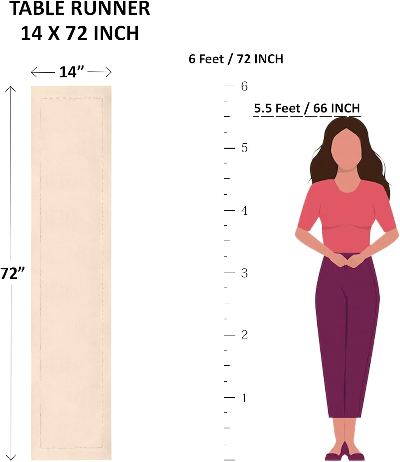 Solino Home Festive Edge Linen Table Runner