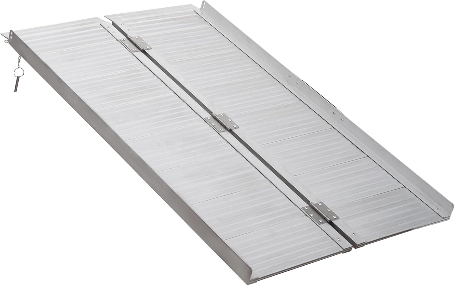 HOMCOM Textured Aluminum Portable Wheelchair Ramp for Home, Steps, Doorways, Foldable Handicap Ramp 4', Threshold Ramp with Durability for Strong Load-Bearing