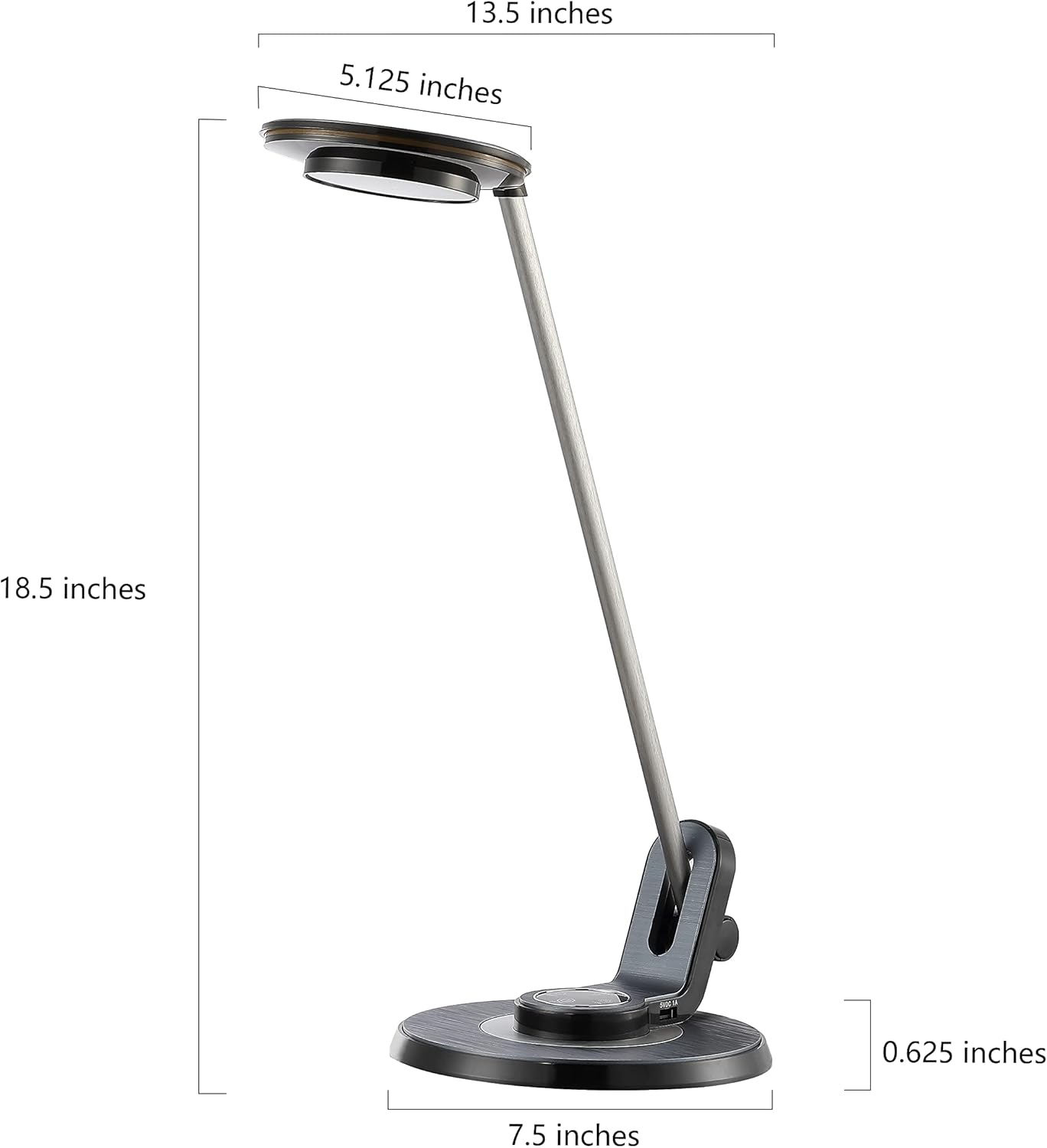 JONATHAN Y JYL7701A Dixon 18.5" Aluminum Contemporary Farmhouse Minimalist Adjustable Dimmable USB Charging LED Task Lamp for Bedroom Living Room Office, Black