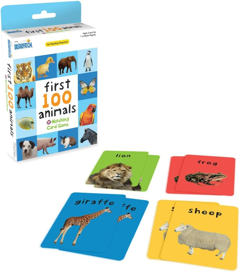 First 100 Animals Matching Card Game