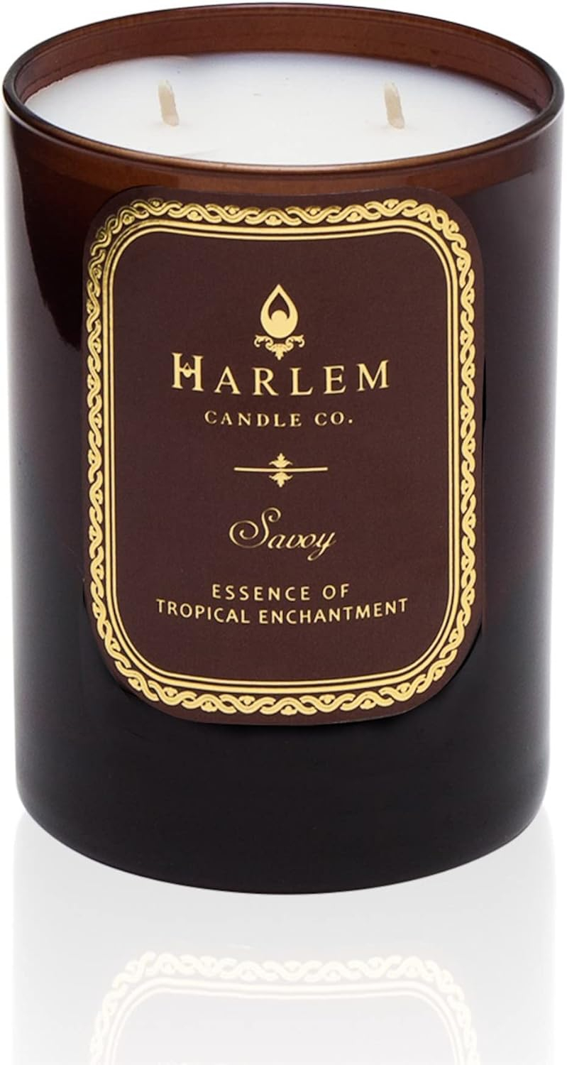 HARLEM CANDLE CO. Savoy - Luxury Scented Soy Candle, 11 oz - 80-Hour Burn Time | Blackcurrant, Mandarin, Green Apple and Lily of The Valley | Scented Candles for Home