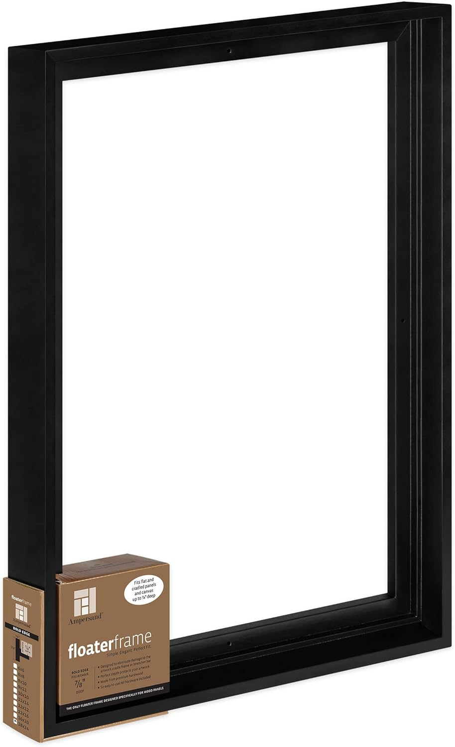 Ampersand Art Floaterframe, Bold Edge, 7/8" Depth, 18" x 24", Black