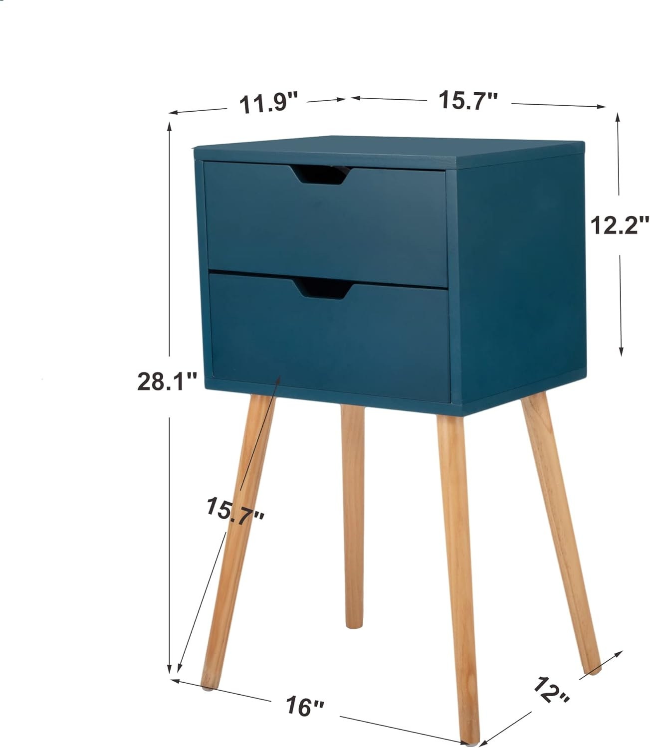 JAXPETY Nightstand Set of 2, 2 Drawers Bedside Tables, End Table for Bedroom Living Room