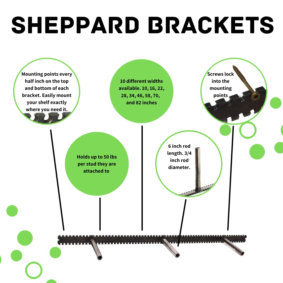 Floating Shelf Brackets - Sheppard Brackets - Easy Install - Heavy Duty (40 inch)