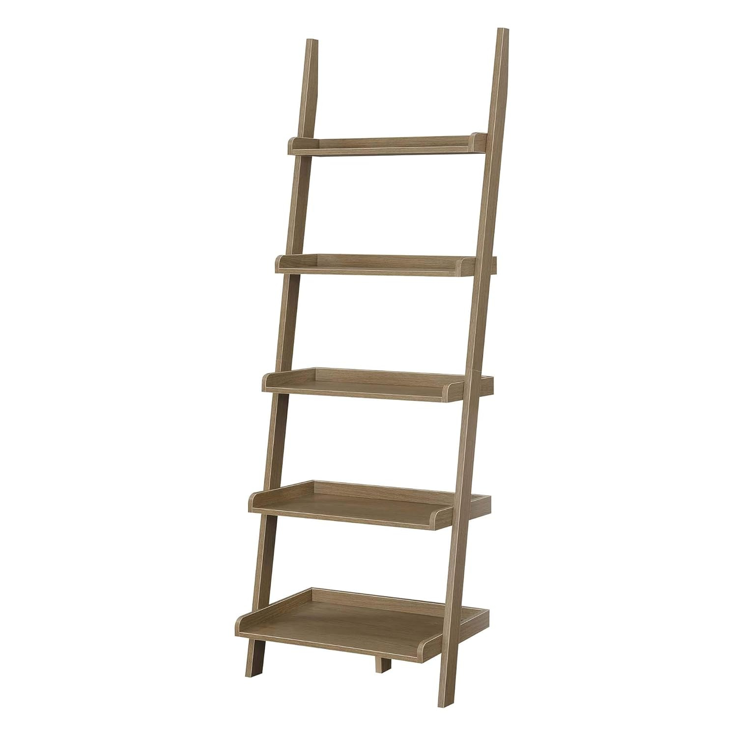 Convenience Concepts American Heritage 5-Shelf Ladder Bookcase, Driftwood