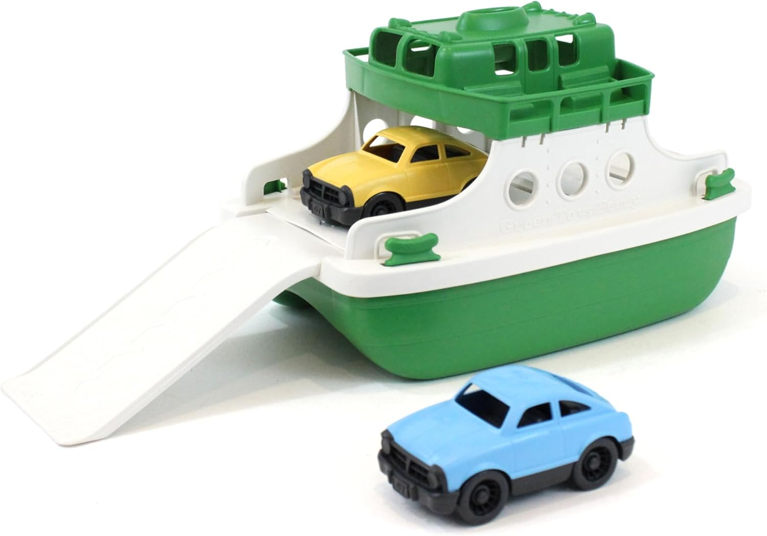 Green Toys Ferry Boat Bathtub Toy, Green/White, for Unisex Child Ages 3+