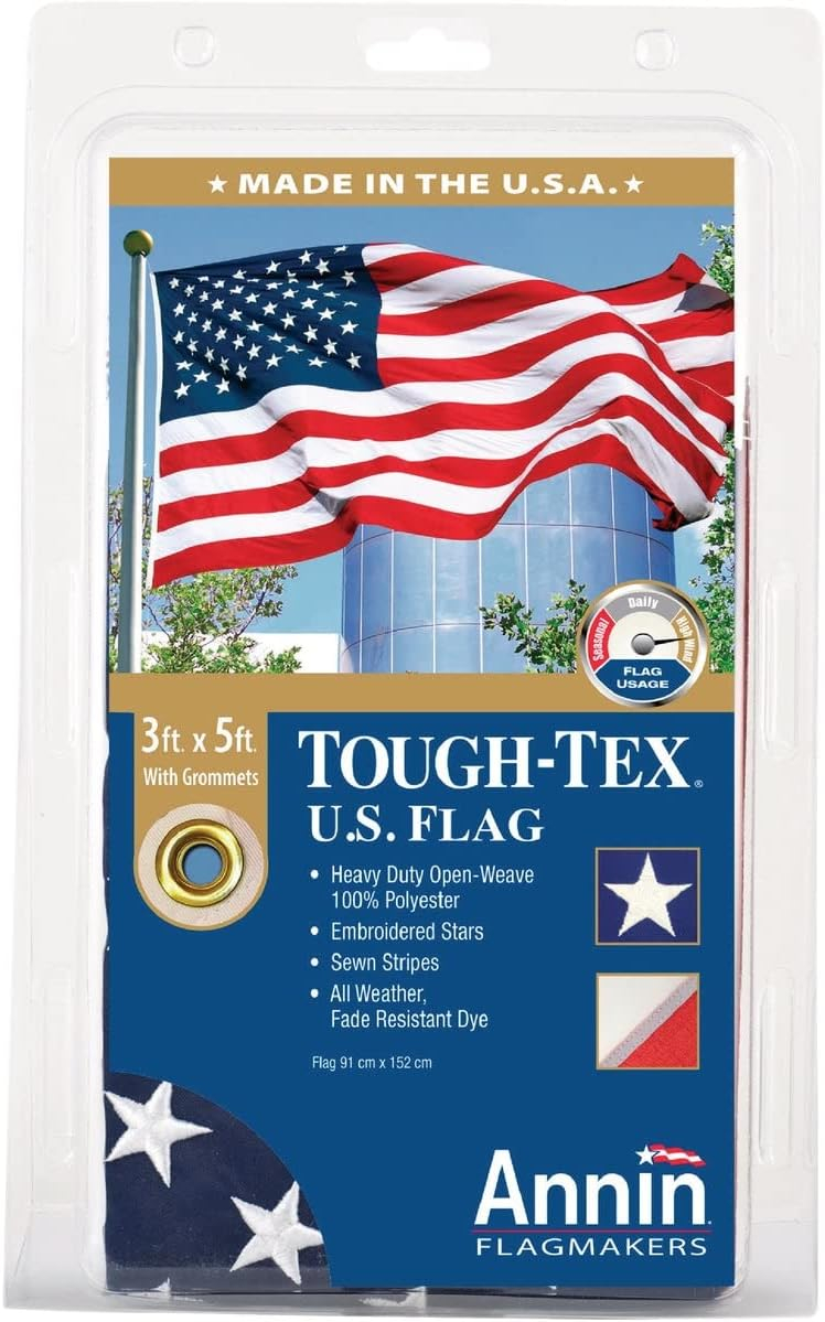 Annin Flagmakers 182005 Tough Tex US Flag, 3' x 5', Each