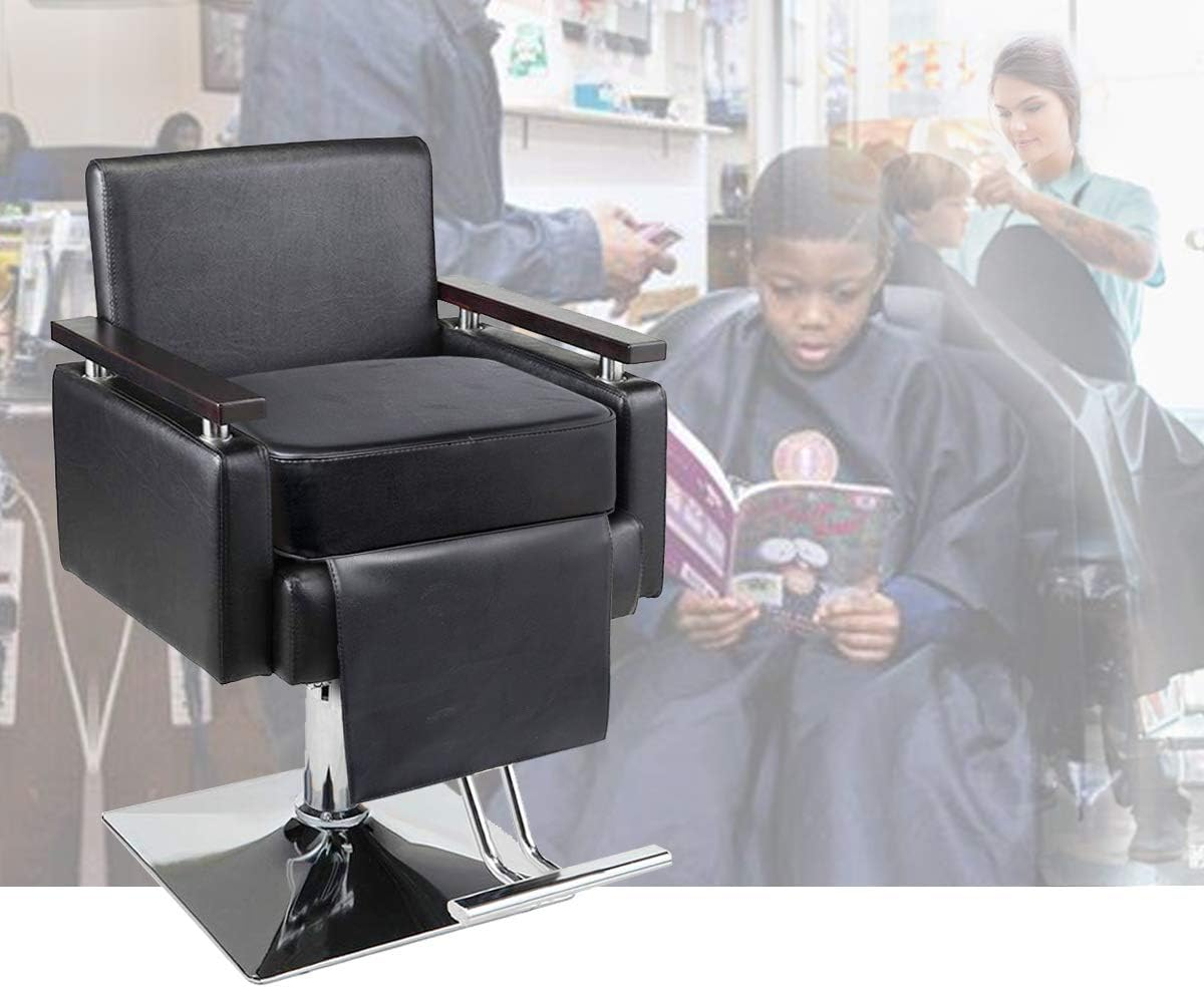 Children Leather Cushion Salon Booster Seat Cushion for Kids Child Hair Cutting, Cushion for Styling Chair,Boat Booster seat for Driver, Barber Beauty Salon Spa Equipment Black
