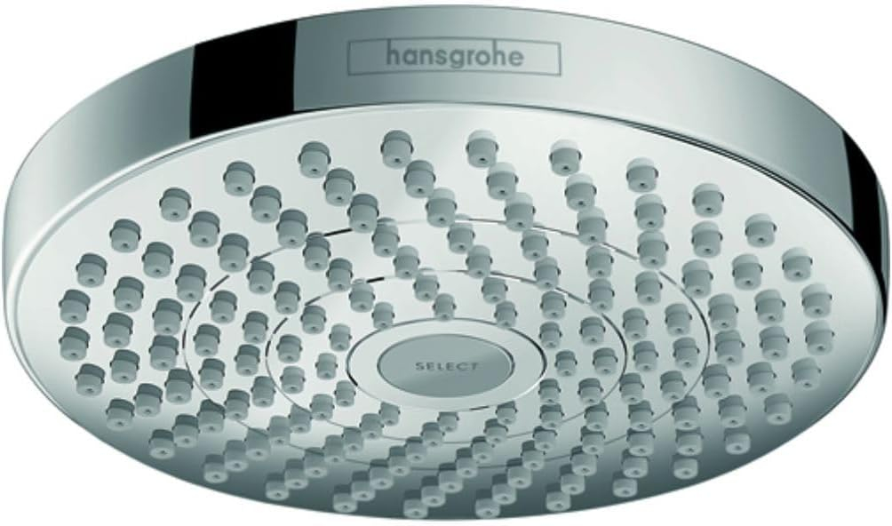 hansgrohe Croma Select S 7-inch Water Saving Low Flow Showerhead Modern 2-Spray Rain, IntenseRain with QuickClean in Chrome, 04388000