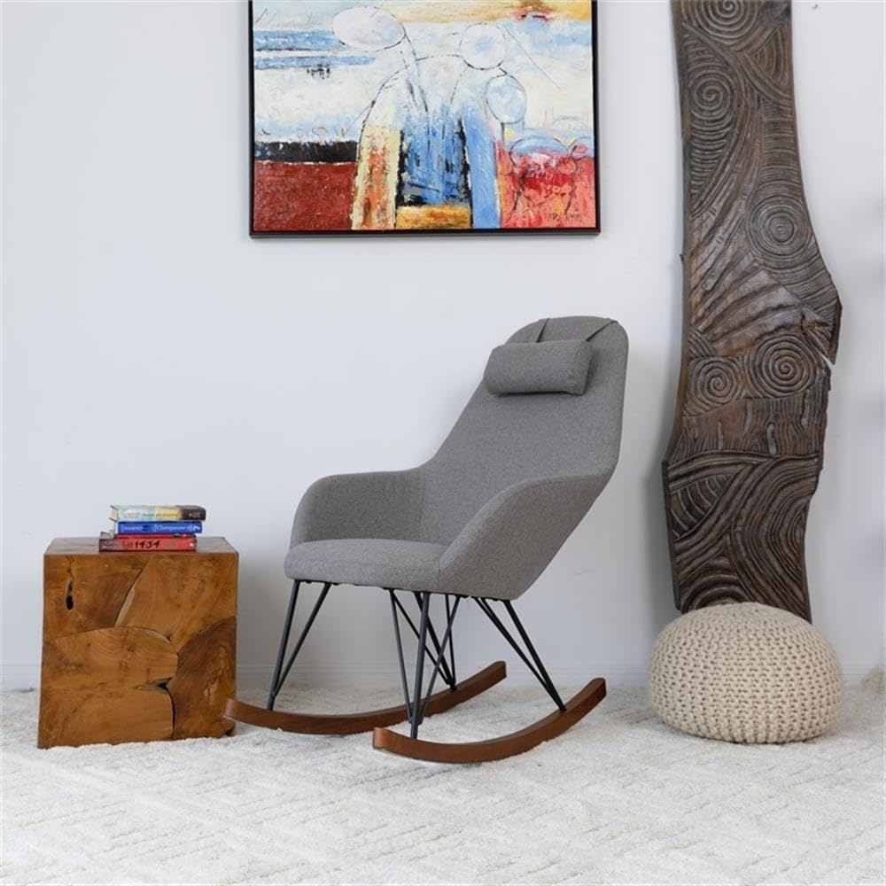 Mid-Century Modern Jayce Gray Rocking Chair