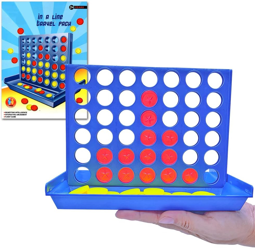 FNNMNNR Four in a Row Line Up 4 Gaming Fun Set  Travel Portable Convenient Size  Classic Fun Educational Family Games