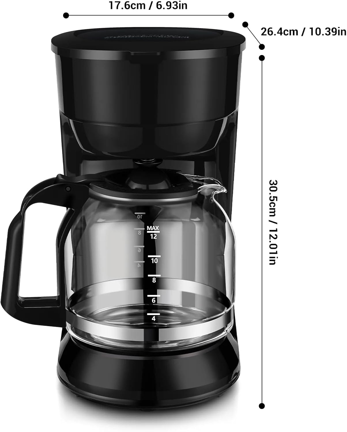 Mainstays Black 12-Cup Drip Coffee Maker