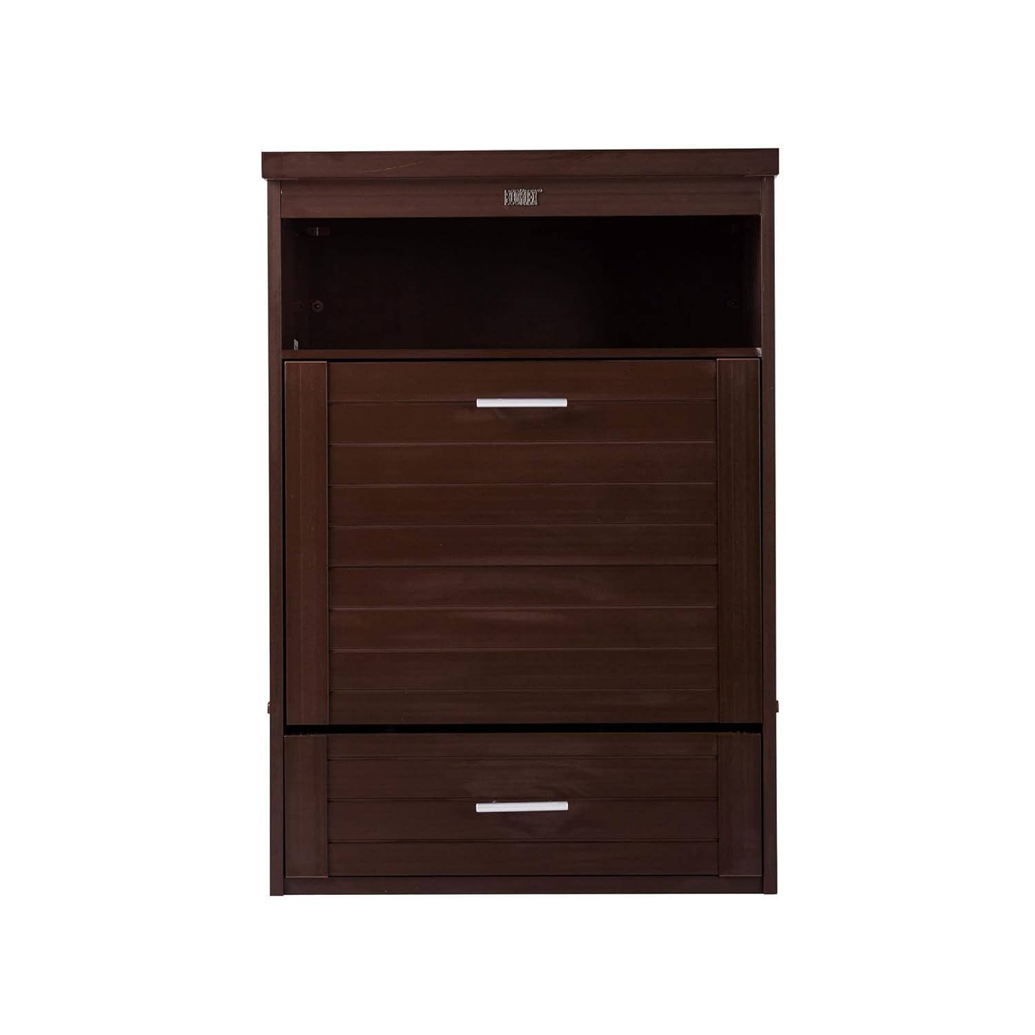 New Age Pet® ECOFLEX® Dog Food Pantry with Double Stainless Steel Bowls - Durable Composite, Includes 2x 32oz Bowls, Storage for 25 lbs of Dog Food, Easy Assembly, Moisture Resistant