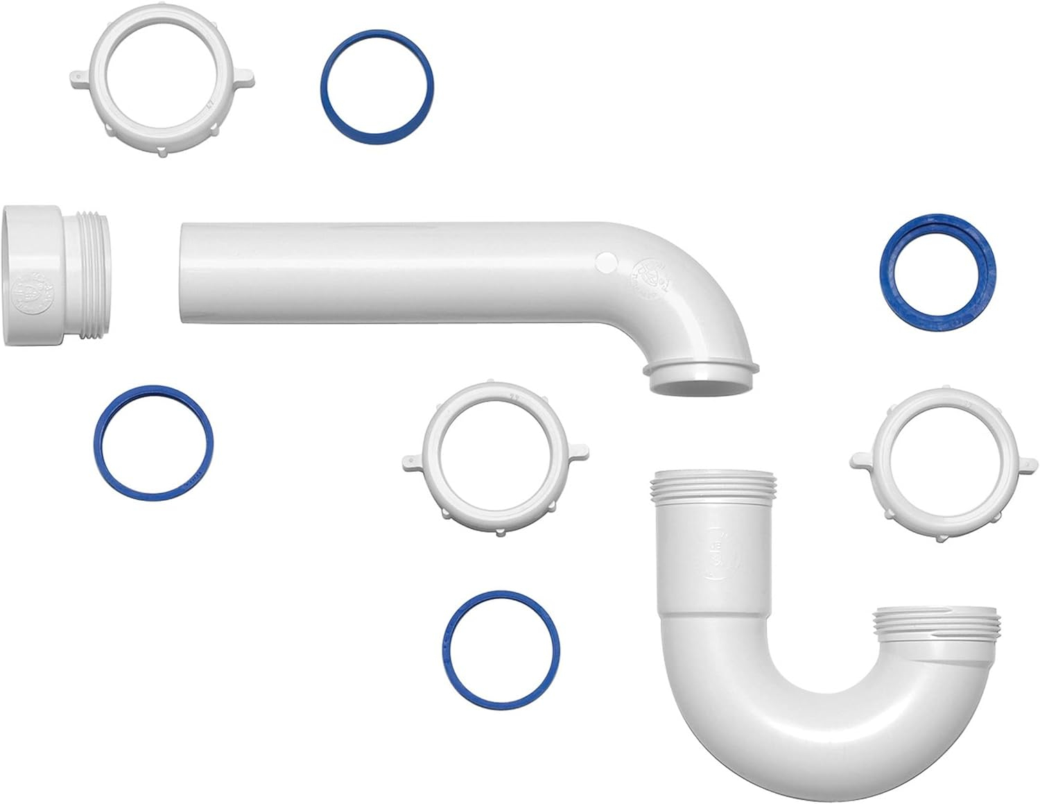 Dearborn P9703WBG 0.5 x 1.5 in. White P-Trap Reversible J-Bend Plastic Pipe