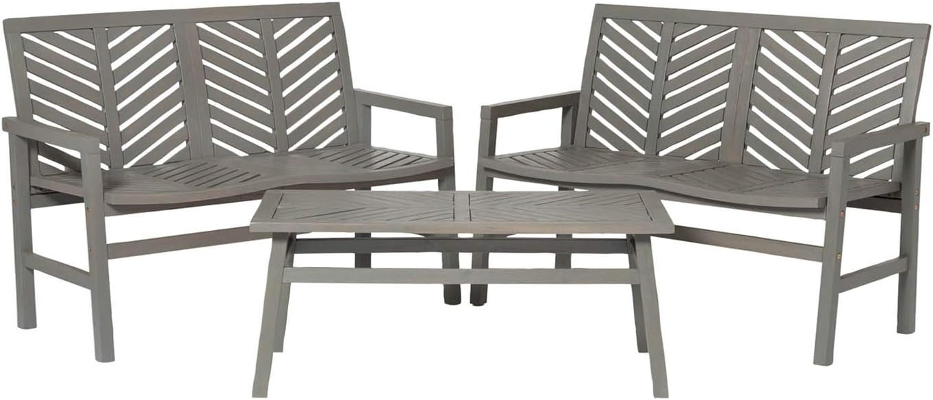 53" Modern Outdoor Wood Patio Dining Bench - Brown