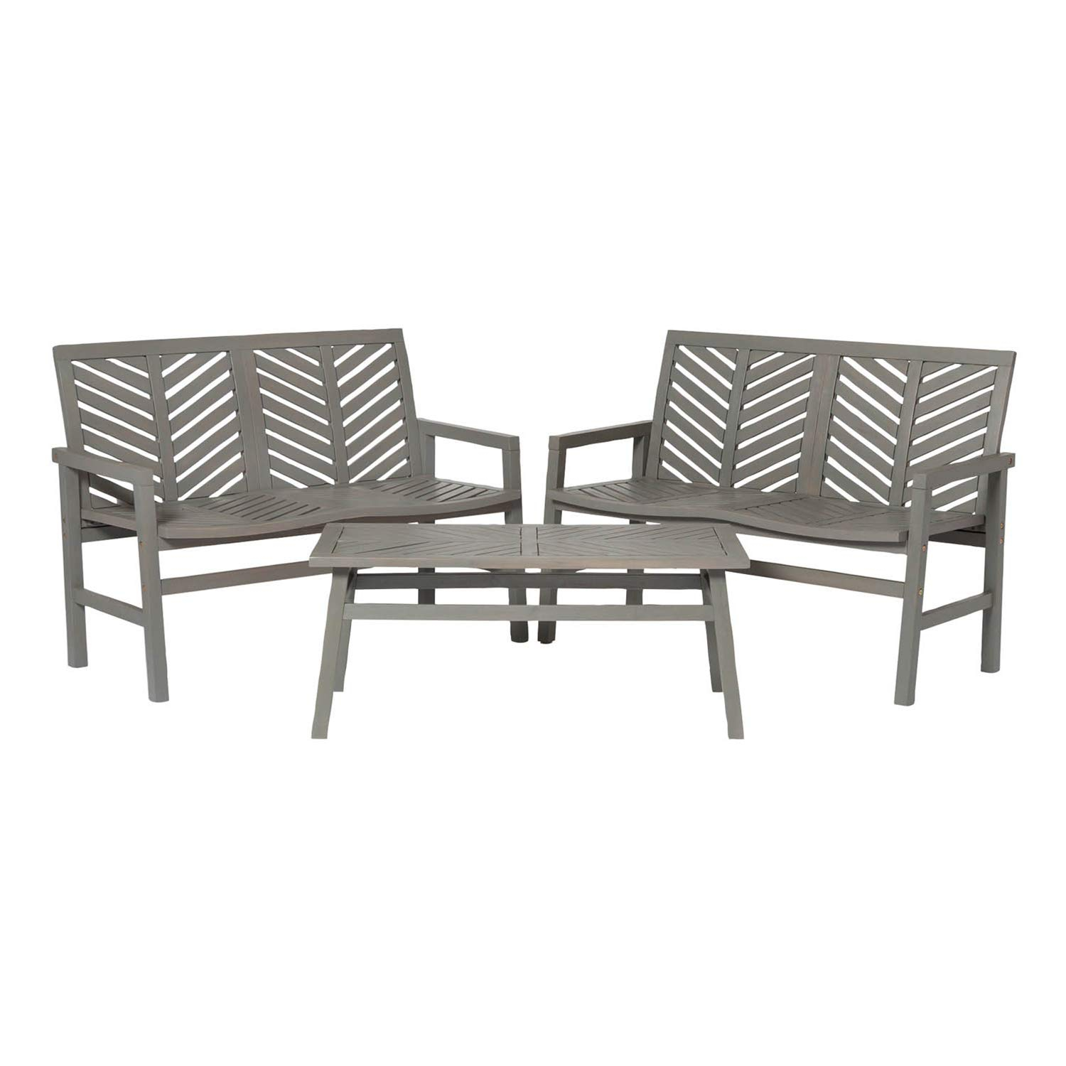 53" Modern Outdoor Wood Patio Dining Bench - Brown