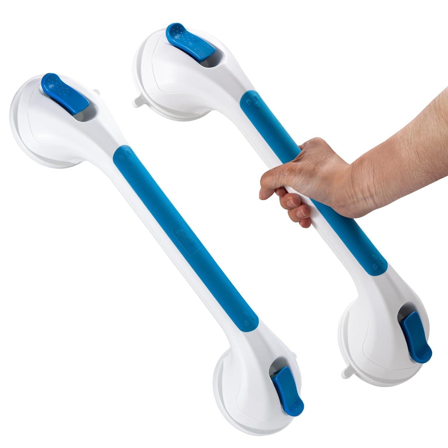 TAILI Shower Grab Bar 2 Pack Suction Grab Bars for Bathtubs and Showers, Heavy Duty Shower Handle Removable Bathroom Safety Grip for Seniors and Elderly, Shower Handrails No Drilling Waterproof, Blue