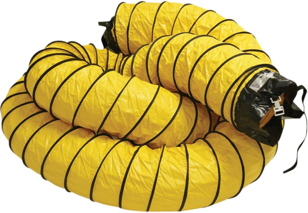 Yellow 24-Inch PVC-Coated Polyester Flexible Duct Hose