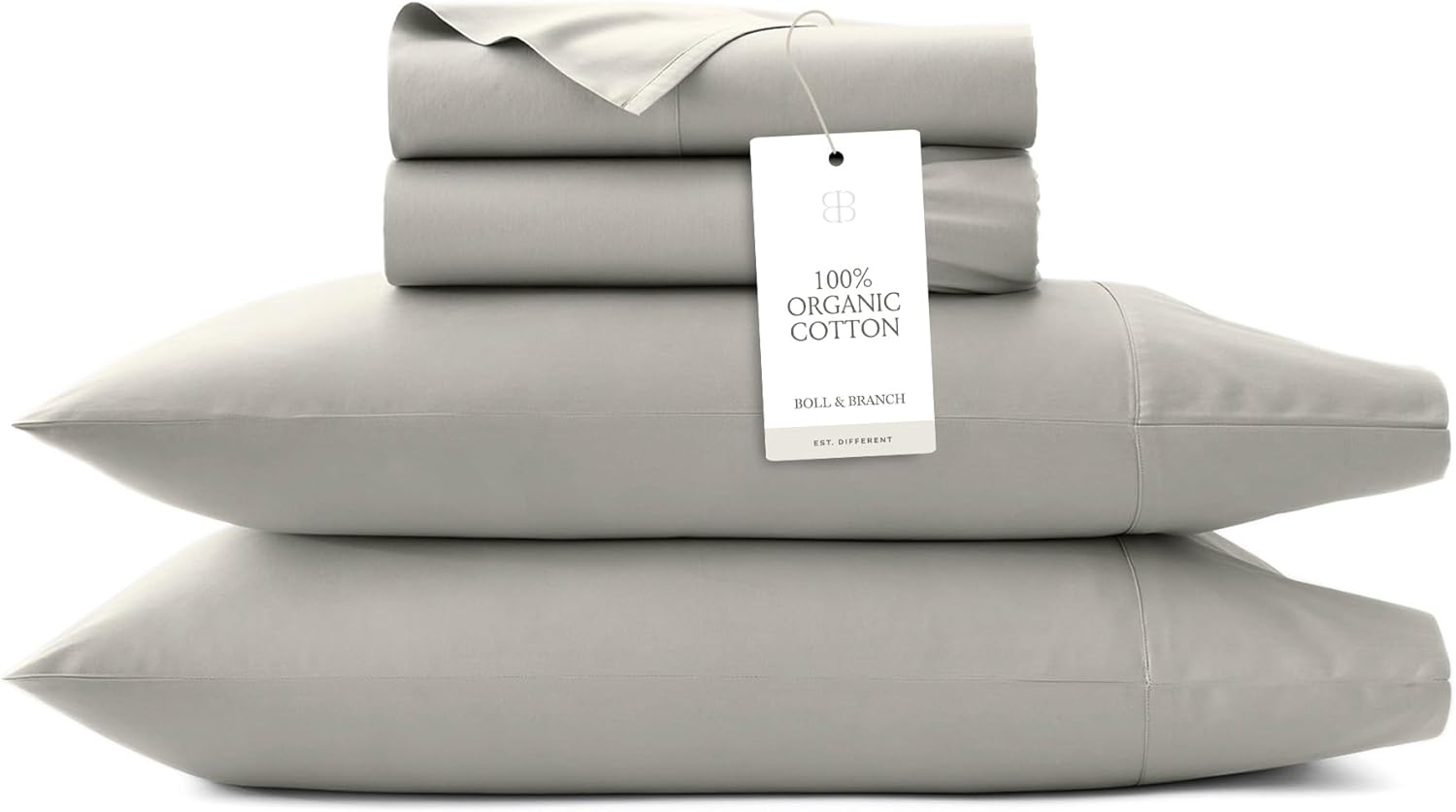 Twin Pewter Organic Cotton Percale Sheet Set