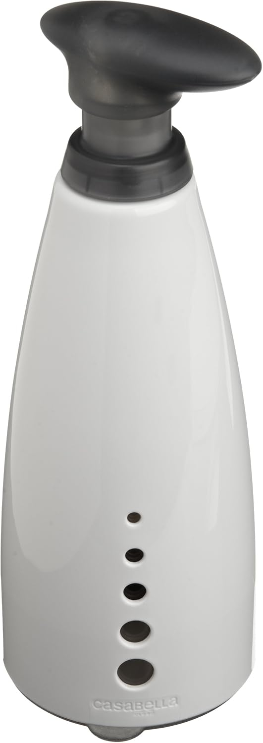 Casabella Sink Sider Multipurpose 14-oz. Soap Pump Bottle with Soap Filling Funnel, Gray/White