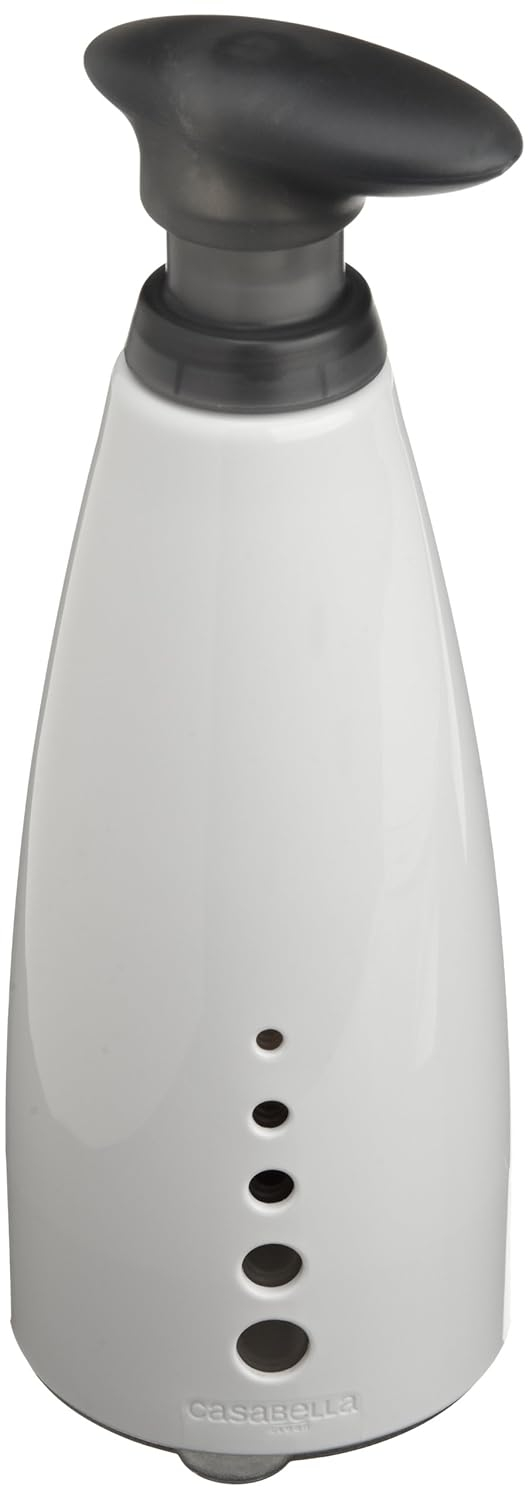 Casabella Sink Sider Multipurpose 14-oz. Soap Pump Bottle with Soap Filling Funnel, Gray/White