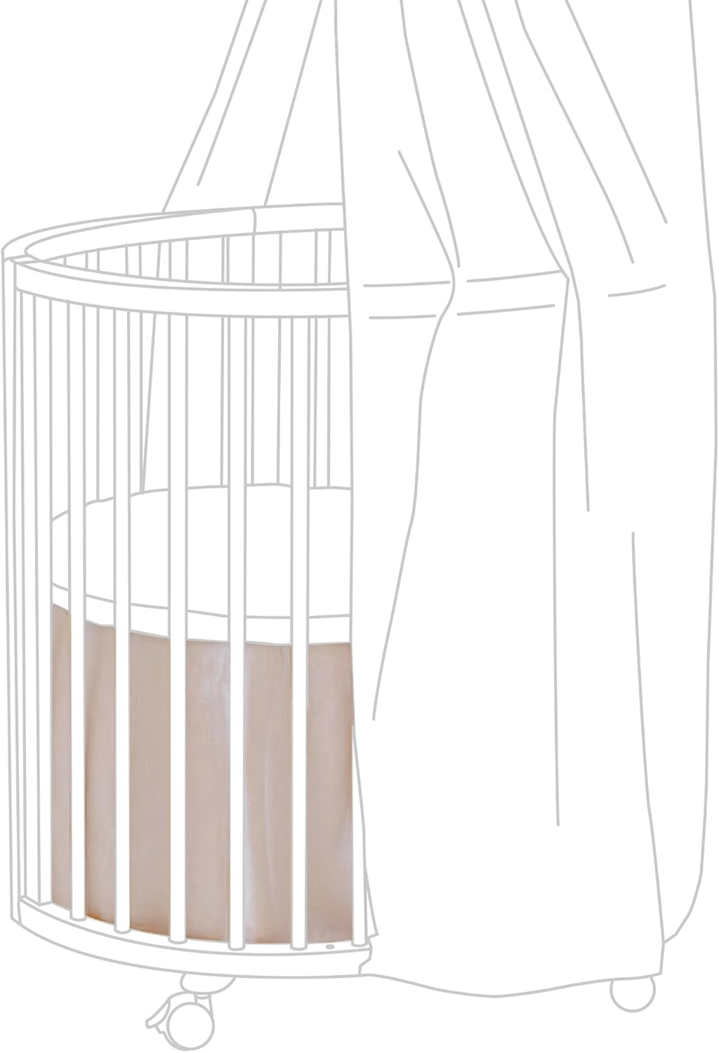 Blush Organic Cotton Linen Mini Bed Skirt