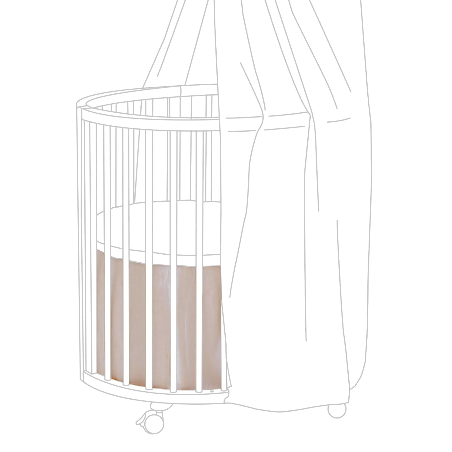 Blush Organic Cotton Linen Mini Bed Skirt