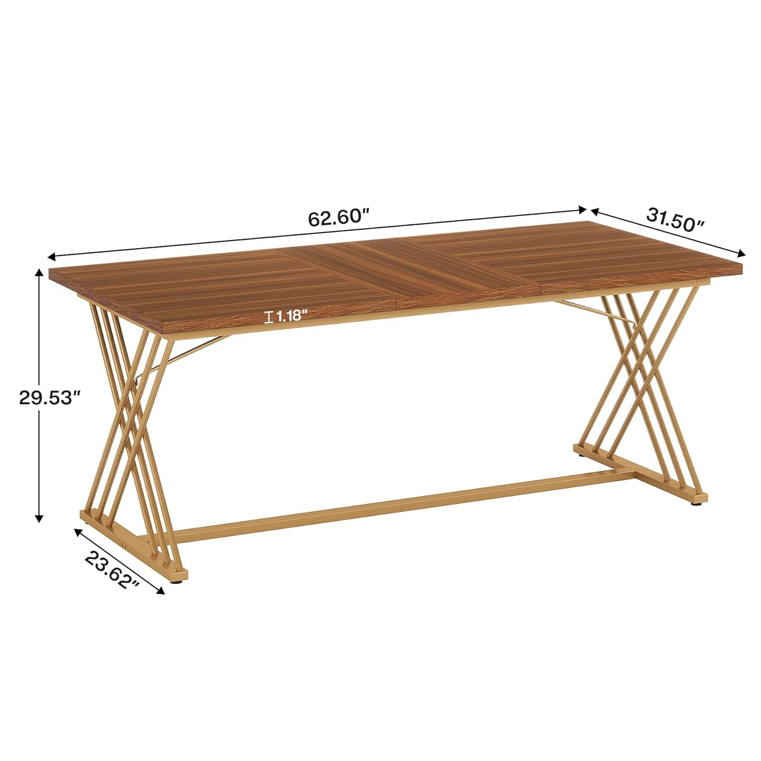 Tribesigns 63" Computer Desk, Modern Wood Home Office Desk, Computer Table Executive Desk, Study Writing Table Workstation for Living Room Bedroom Office