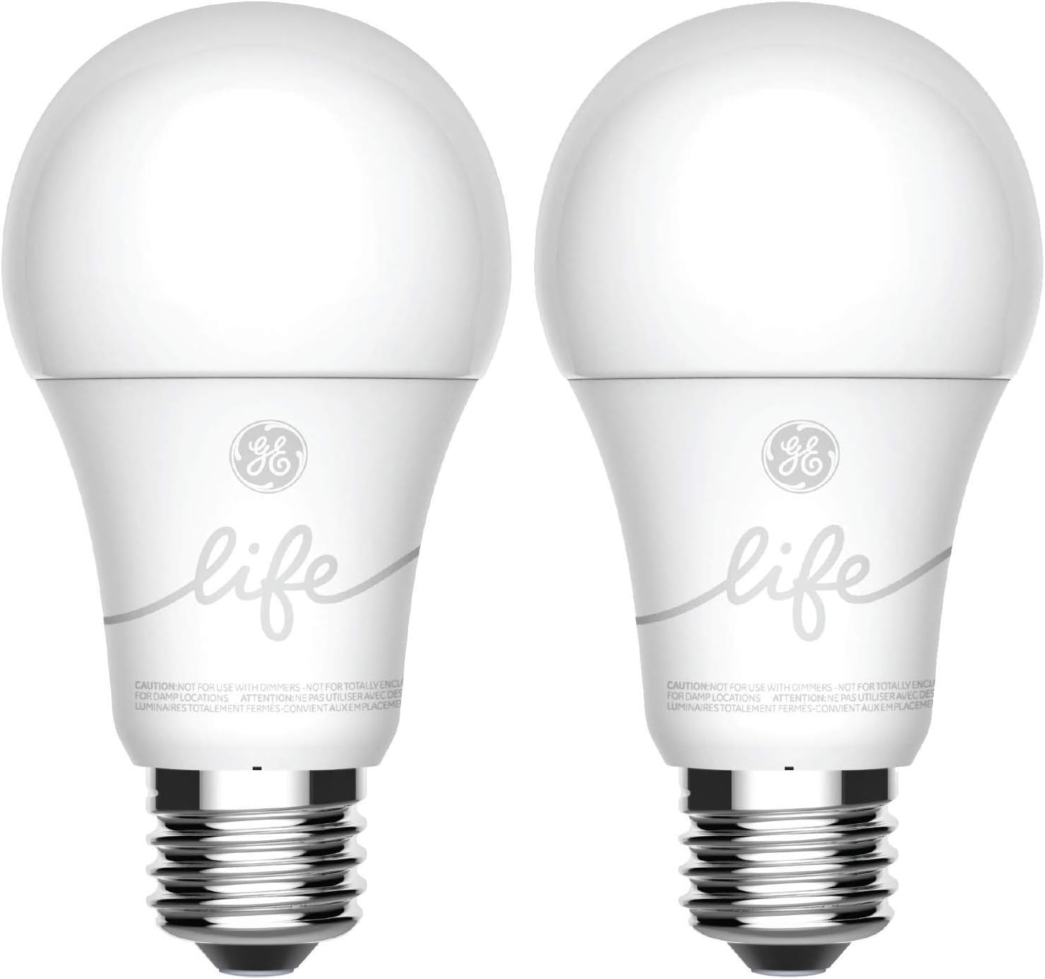 C by GE A19 Smart LED Bulbs 2 Pack - A19 Soft White Light Bulbs Works with Alexa