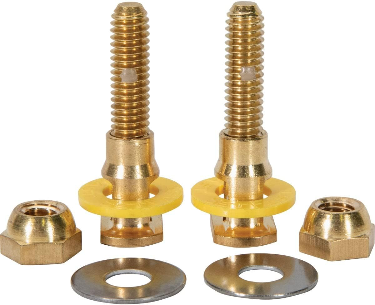 Fluidmaster 7110A-001-P10 Setfast Self-Adjusting Toilet Bowl to Floor Bolts, Brass