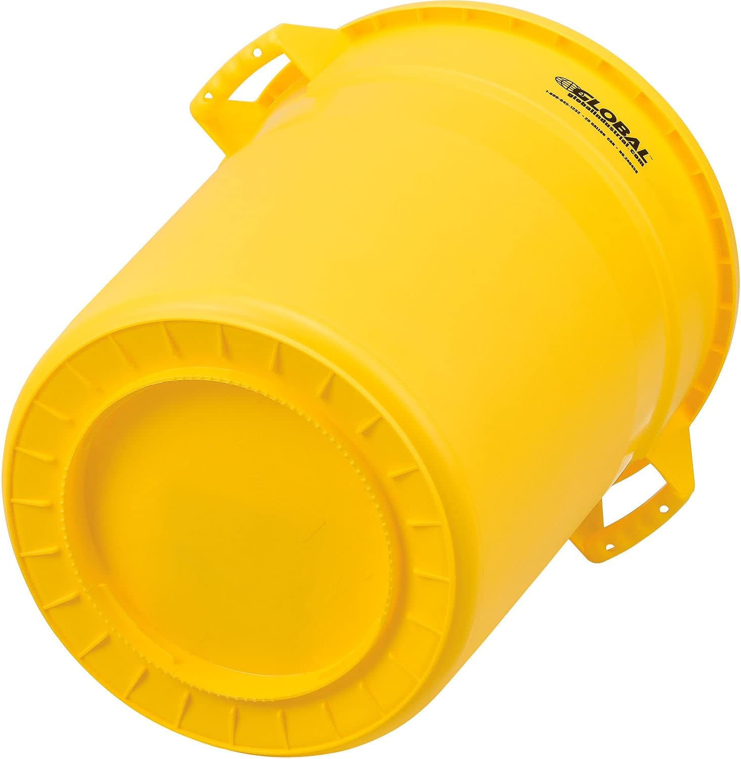 Yellow 20 Gallon Round Plastic Trash Can for Indoor/Outdoor Use