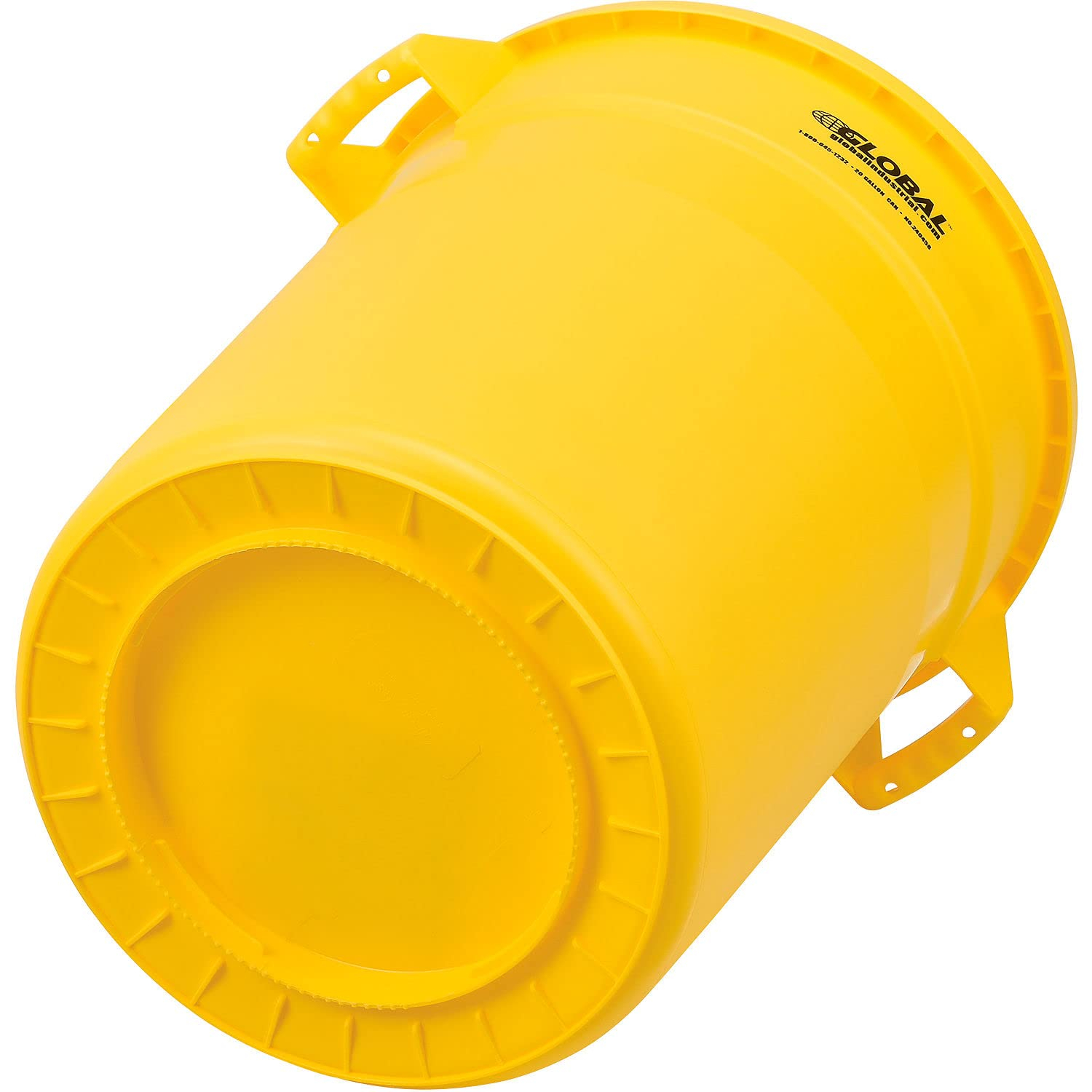 Yellow 20 Gallon Round Plastic Trash Can for Indoor/Outdoor Use