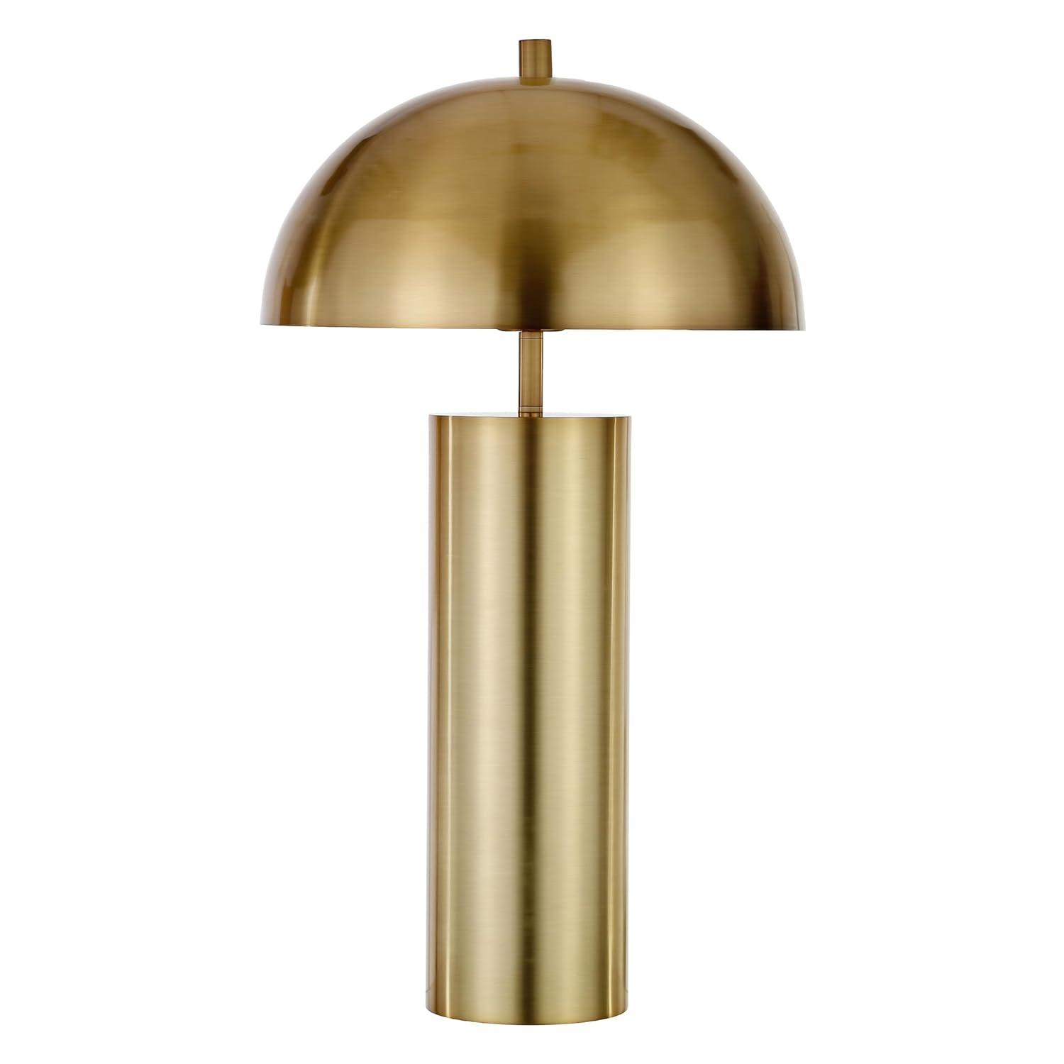 Evelyn&Zoe York 29.5" Mid-Century Modern Metal Table Lamp with White Drum Fabric Shade