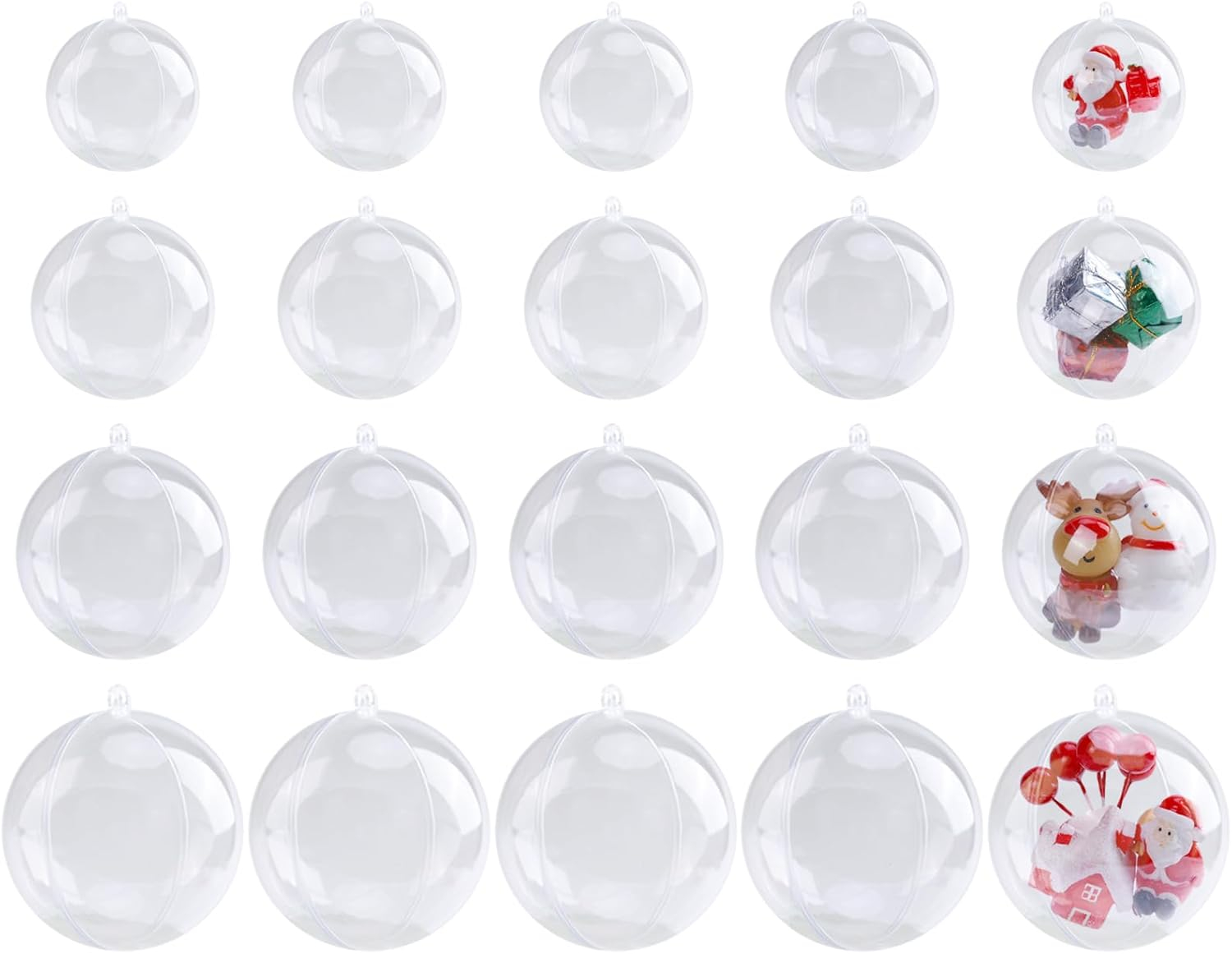 12 Pack Clear Plastic Fillable Ornament Ball 3.15''/80mm for Christmas,Holiday, Wedding,Party,Home Decor