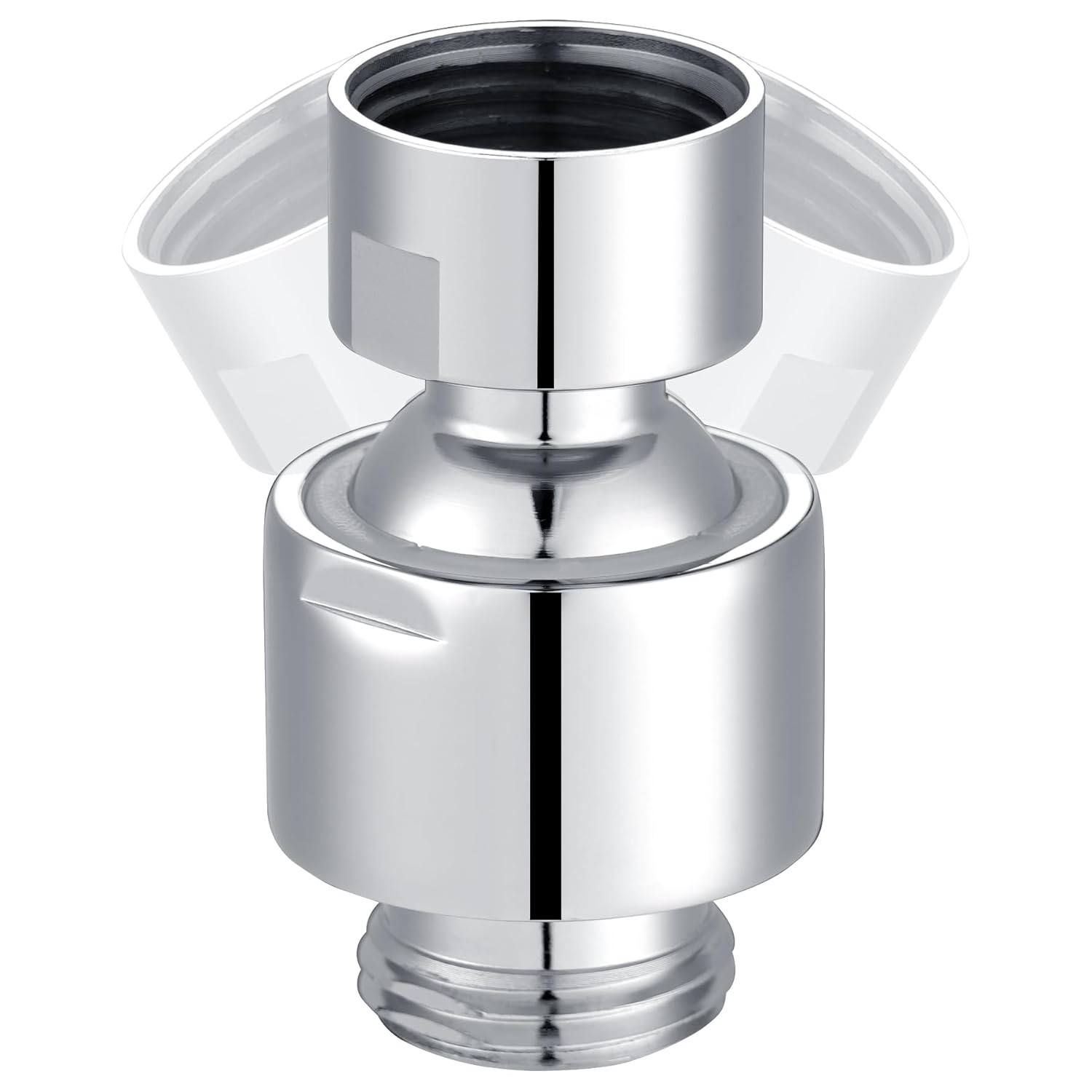 Hibbent All Metal Shower Head Swivel Ball Joint Adapter, Solid Brass Adjustable Shower Arm Connector, Showerhead Extension, Universal Showering Component, Polished Chrome