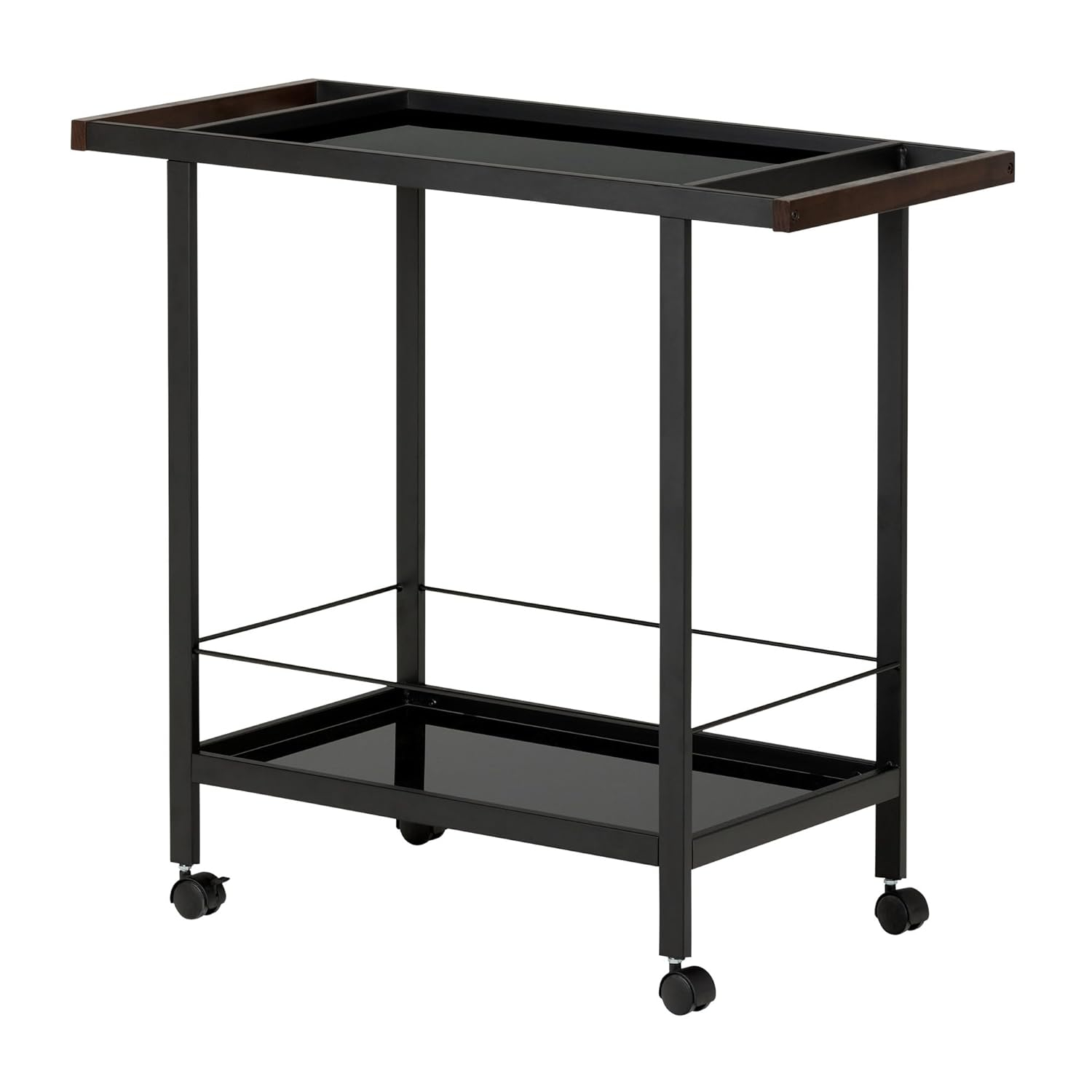 City Life Metal Bar Cart On Wheels Black - South Shore