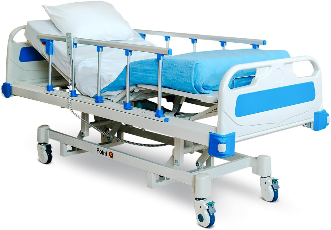 POINT A (PAM-3) Premium 3 Function Full Electric Hospital Bed, Includes 4.7" Memory Mattress (LINAK Motor & Control System and Individual Locking System with 5" casters) Hospital Bed for Home Use